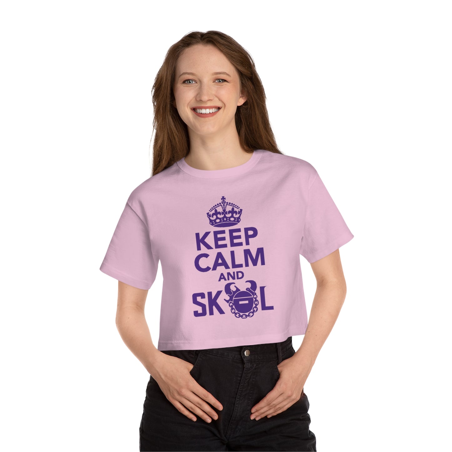 Women's Champion Heritage Cropped Top - Keep Calm