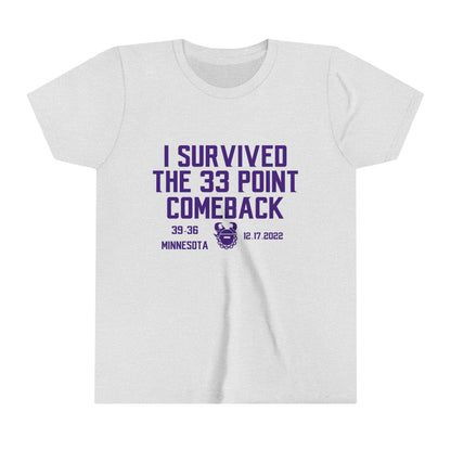 Youth T-Shirt - Survived the 33 Point Comeback