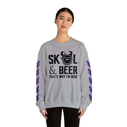 Unisex Heavy Blend™ Crewneck - & BEER + Game Day Helmet (Sleeves)