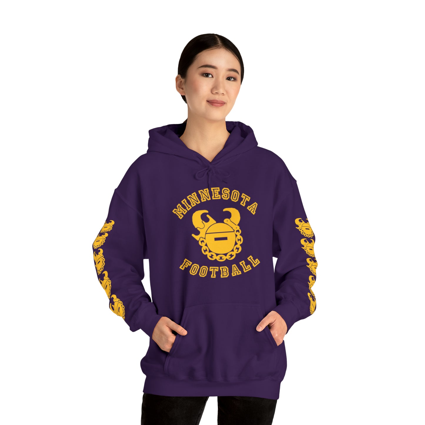 Unisex Heavy Blend™ Hooded Sweatshirt - Minnesota Football + Game Day Helmet (Sleeves)