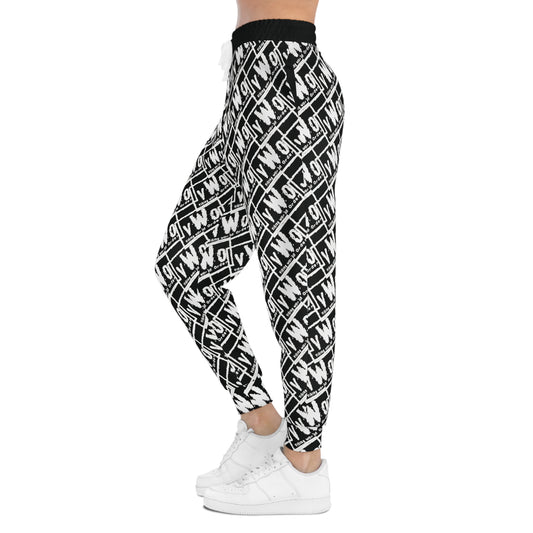 Unisex Athletic Joggers - Black/White - VWO (Framed)