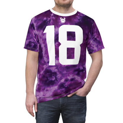 Unisex Cut & Sew Tee - Purple Tie-Dye - Jersey #18