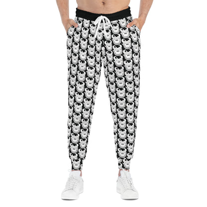 Unisex Athletic Joggers - Black/White Helmets