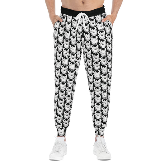 Unisex Athletic Joggers - Black/White Helmets