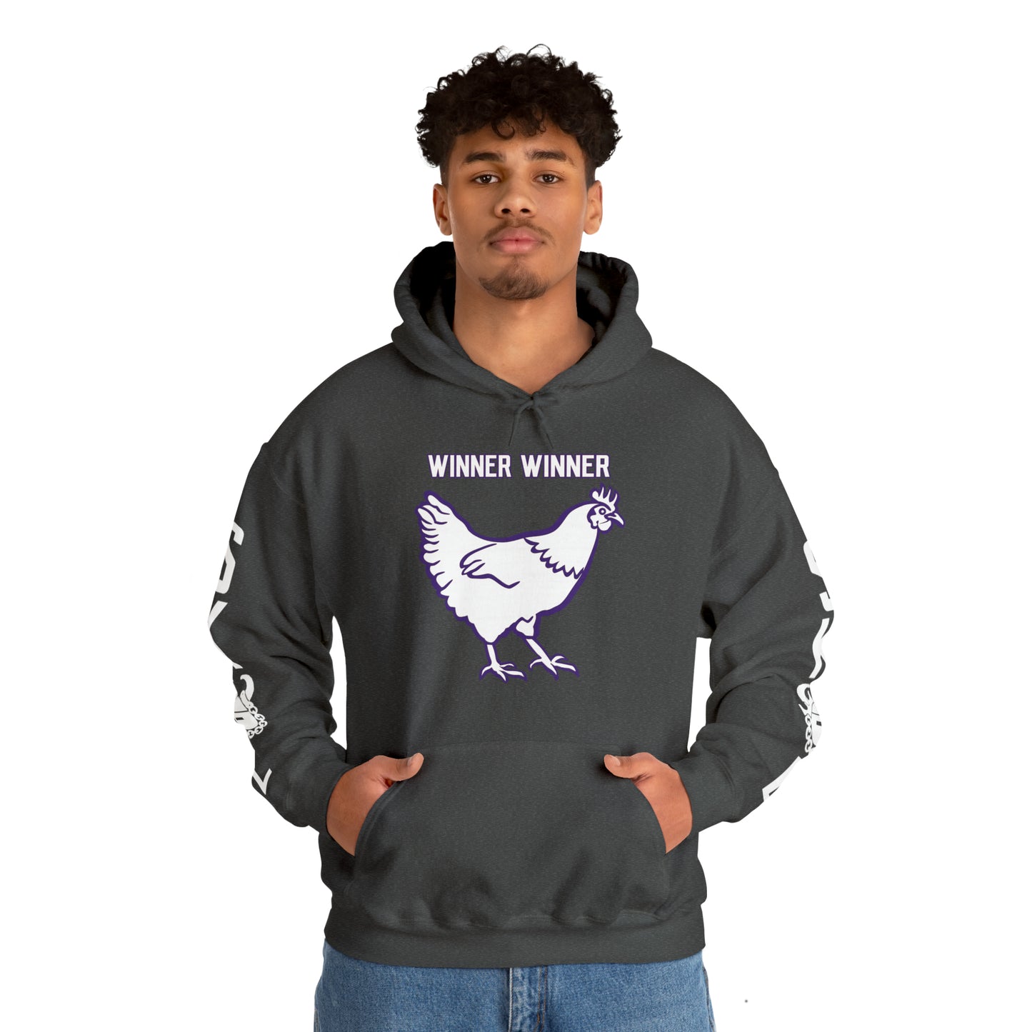 Unisex Heavy Blend™ Hooded Sweatshirt - Winner Winner Chicken Dinner + Original (Sleeves)