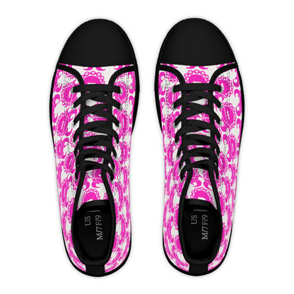 Women's High Top Sneakers - White/Pink Helmets
