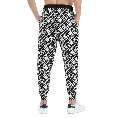 Unisex Athletic Joggers - Black/White - VWO (Framed)