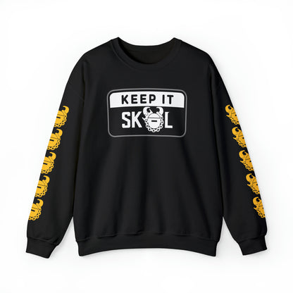 Unisex Heavy Blend™ Crewneck - Keep it Simple (Framed) + Game Day Helmet (Sleeves)