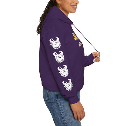 Unisex Heavy Blend™ Hooded Sweatshirt - SKOLL'NN - Rent Free + Game Day Helmet (Sleeves)