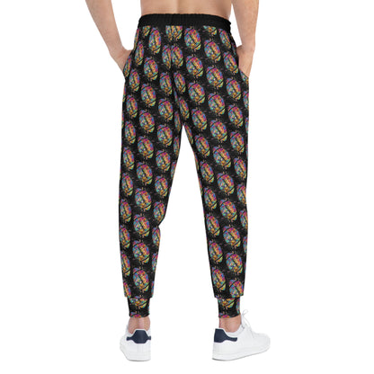 Unisex Athletic Joggers - Color Blast Football - Game Day Helmet