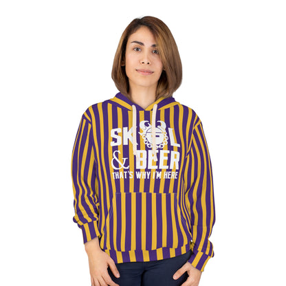 Unisex Pullover Hoodie - Stripes - & BEER
