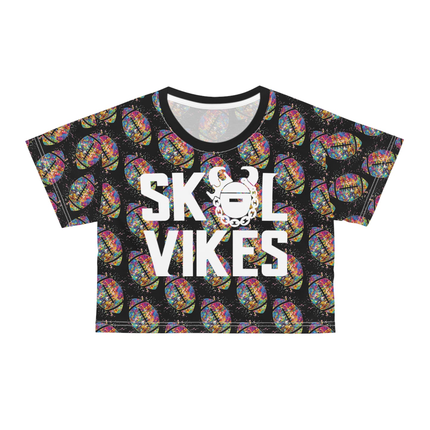Crop Tee - Color Blast Football - Vikes