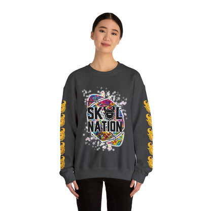 Unisex Heavy Blend™ Crewneck - MN Nation (Color Blast) + Game Day Helmet (Sleeves)