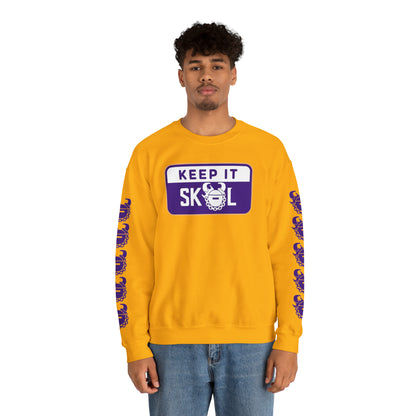 Unisex Heavy Blend™ Crewneck - Keep it Simple (Framed) + Game Day Helmet (Sleeves)