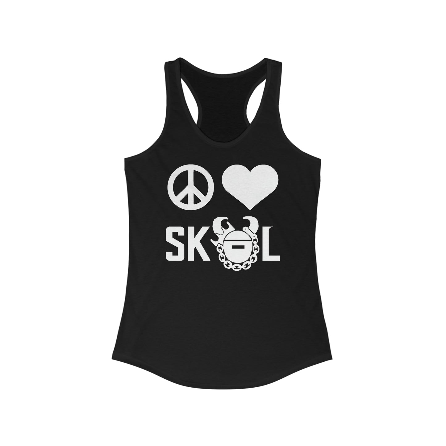 Ladies Ideal Racerback Tank - Peace & Love