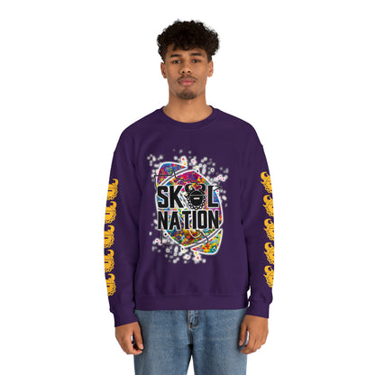 Unisex Heavy Blend™ Crewneck - MN Nation (Color Blast) + Game Day Helmet (Sleeves)